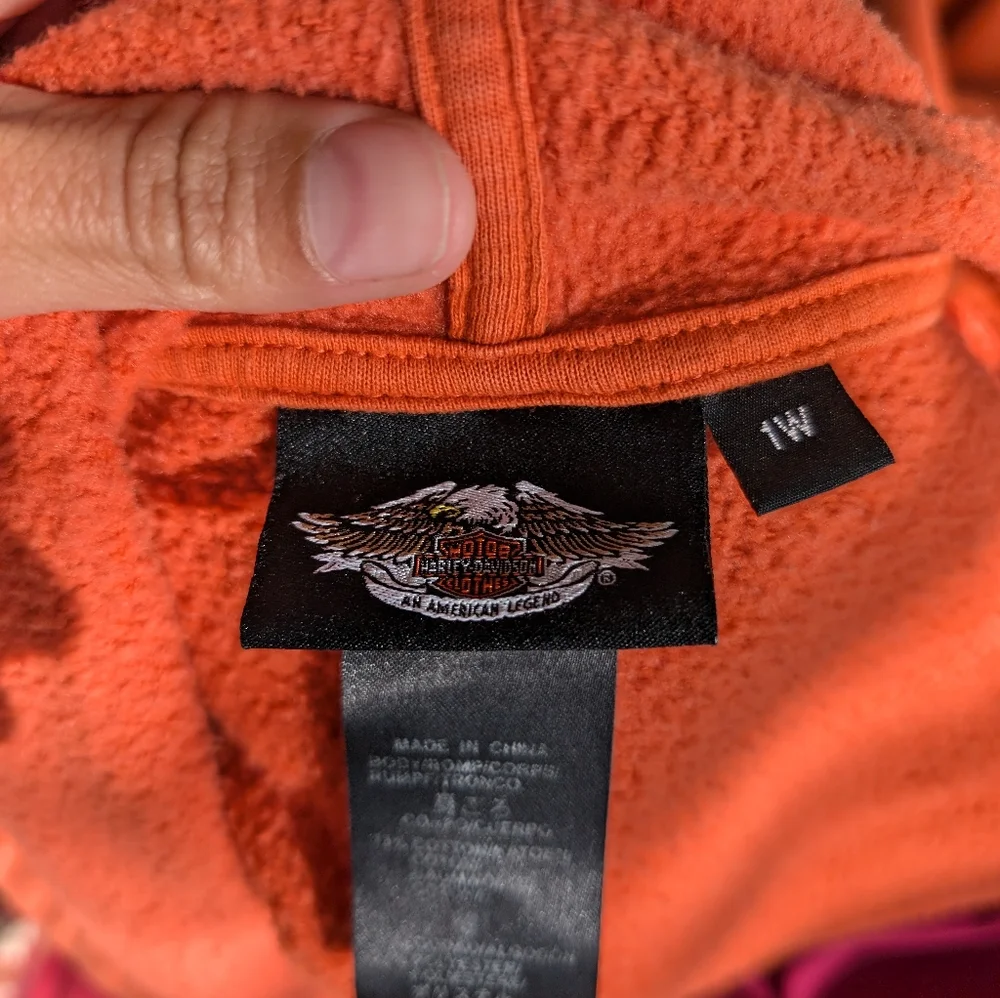 Harley Davidson full zip logo hoodie size 1W_3
